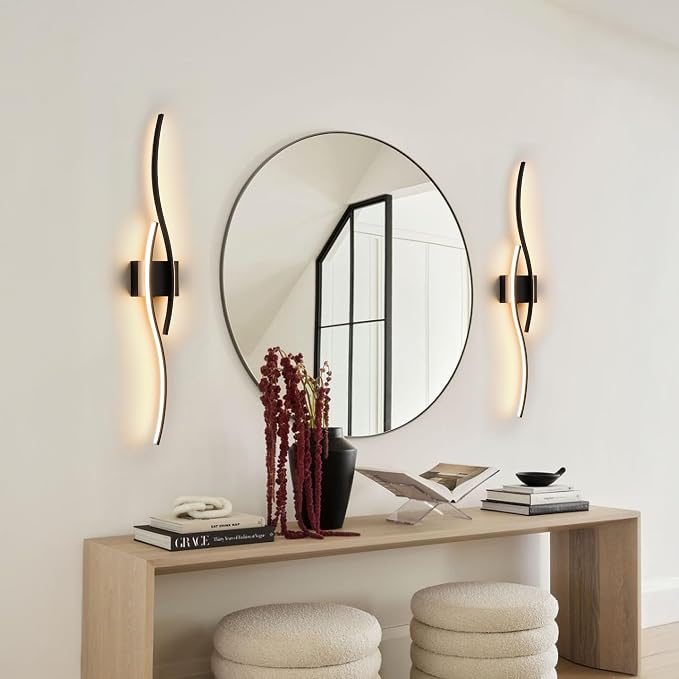 KARTOOSH Wireless Wall Sconces, Dimmable LED Sconce with Remote | Battery Operated Wall Sconce with 3 CCT Night-Light Timer Memory Modern Wall Sconces for Living Room, Hallway, Bedroom