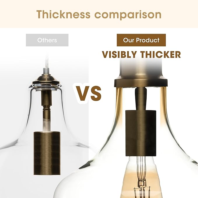 Ink+Ivy Auburn Pendant Kitchen Lighting for Dining Room, Industrial Lights, Hand-Blown Glass Bell Shaped Pendant Light for Kitchen Island, Foyer, Bedroom, 9" Dia x 95.5" H, Gold/Amber