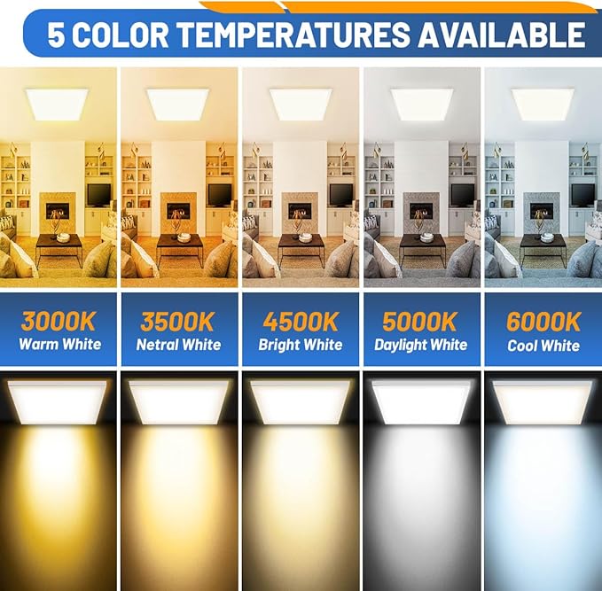 Allsmartlife 2x2 LED Flat Panel Light 6-Pack, 0-10V Dimmable, 5CCT 3000K-3500K-4500K-5000K-6000K, MAX 60W/7200 Lumens, Back-Lit 2x2FT LED Panel Drop Ceiling Light Fixtures, 100-277V 50/60Hz