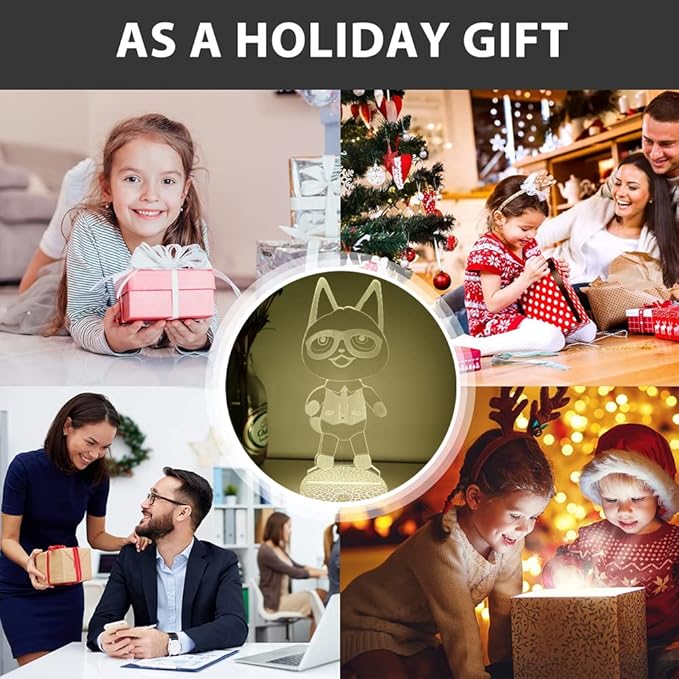 3D Night Light, 16 Color Changing Cartoon USB Desk Lamp Illusion Lighting with Remote Control for Home Decor Gift for Kids. (Raymond)