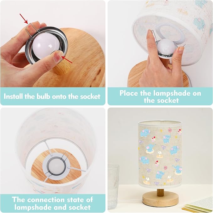 WSYEAR Elephant Night Light for Kids,3Colors Dimmable Cute Animal Lamp,Smart Touch,USB Cable,Room Decor Lamp,Elephant Gift for Boys Girls Christmas Birthday Holiday Gifts