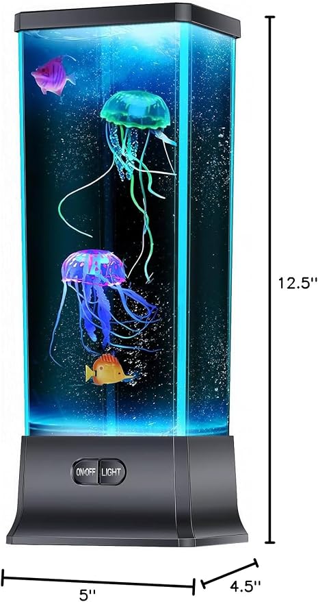 CALOVER Gifts for Kids Men Women Friends Family Cool Jellyfish Lamp Night Light for Girls Boys Kids Home Office Bedroom Decor for Christmas Holiday Birthday Party