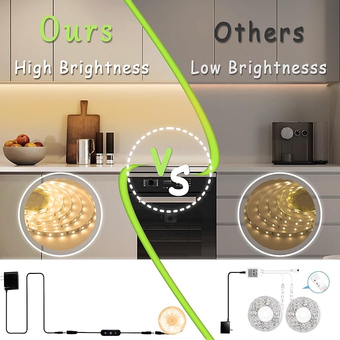 4000k 30ft Led Strip Lights for Bedroom Dimmable 10 FT 180 LEDs Rope Light Flexible Super Bright White Tape Lights for Ceiling Room Home Decor Luces LEDs for DIY Living Room Kitchen Vanity