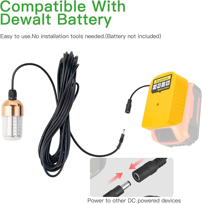 30W Underwater Fish Light Compatible with DeWalt Batt(Tool Only)