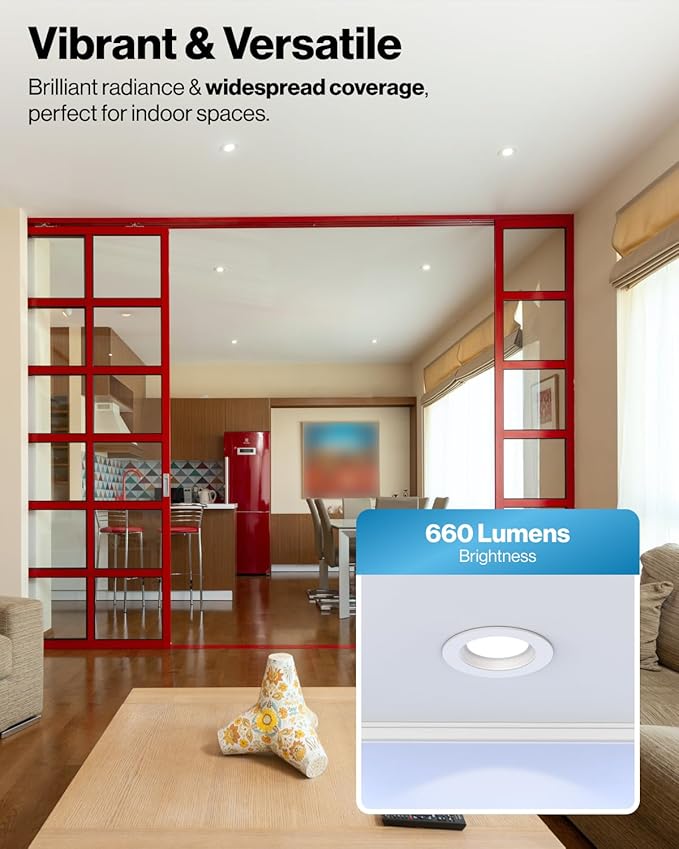 Sunco 4 Inch LED Recessed Lights, Retrofit Can Light for Ceiling, Baffle Trim, 660 LM, 11W (60W Equivalent), 2700K Soft White, Dimmable, Damp Rated ETL 4 Pack.