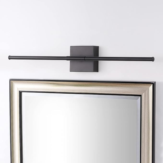 JONATHAN Y Makena 28" 1-Light LED Wall Sconce, Black | Dimmable, Modern, Integrated 12W, Hardwired, Sleek Metal, Ambient, Bathroom Mirror, Bedroom, Hallway, Vanity Mount