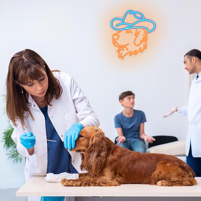 Golden Retriever Neon Sign for Wall Decor Dog Neon Light Cowboy LED Neon Sign Cute Retriever Led Neon Light for Bedroom Zoo Pet Shop Decoration