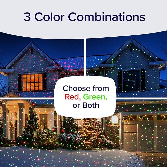 Star Shower Ultra 9 Outdoor Laser Light Show with Remote, AS SEEN ON TV, New 9 Unique Patterns, Showers Home w/Thousands of Lights, 3 Color Combinations, Motion or Still, Up to 3200 Sq Ft