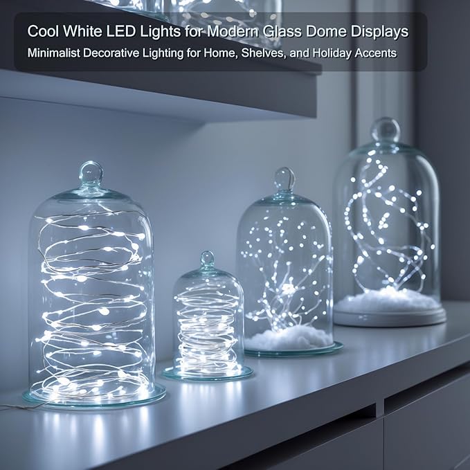 12 Pack LED Fairy Lights, 7ft 20 LED Battery Operated Silver Wire String Lights, Cool White Mini Starry Lights for DIY Crafts, Wedding, Party, Bedroom, Christmas Decor, (12 Pack – Cool White)