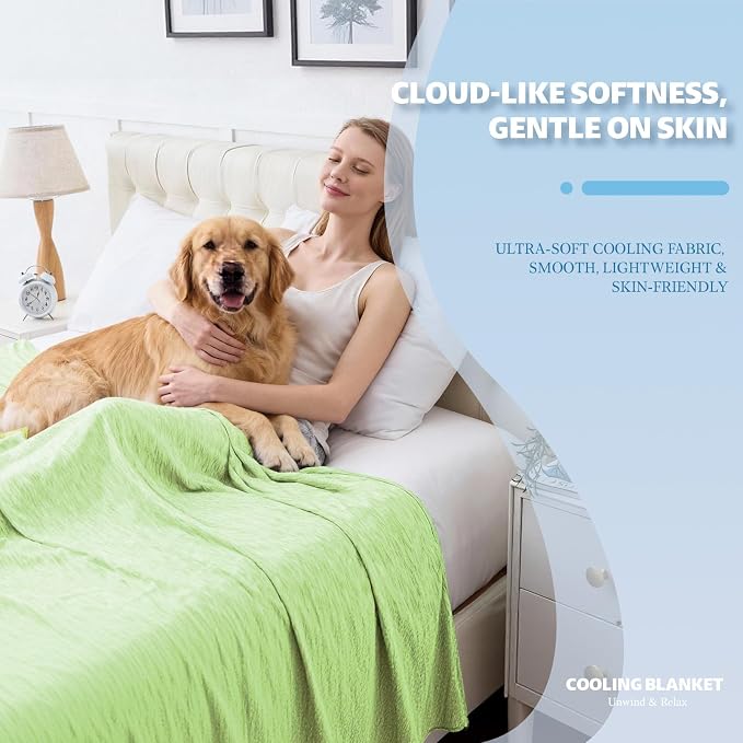 Cooling Blanket Queen Size, 90"x90" Cooling Blankets for Hot Sleepers, Cold Blanket Thin Lightweight Breathable Soft for Couch Bed, Lightweight Blanket Keep Cool for Night Sweats