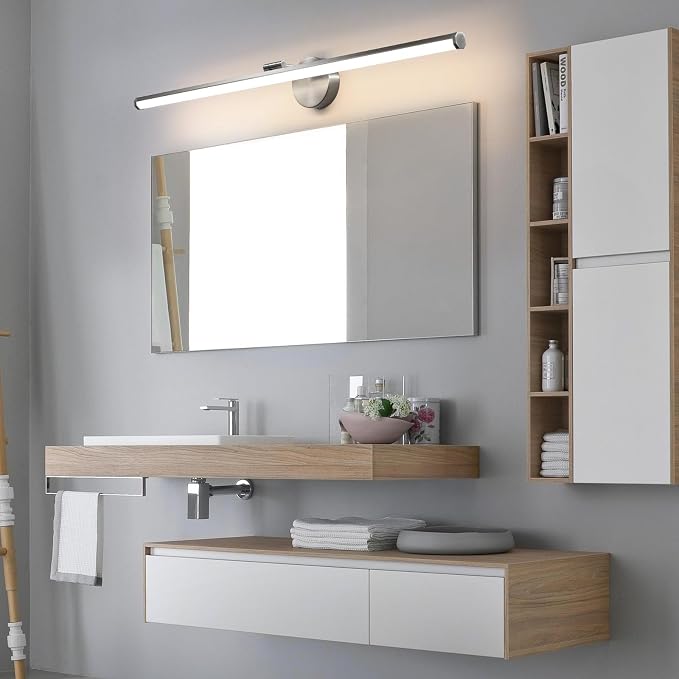 KAISITE Brushed Nickel Modern Bathroom Light - 39 Inch Dimmable 5CCT LED Vanity Light for Restroom