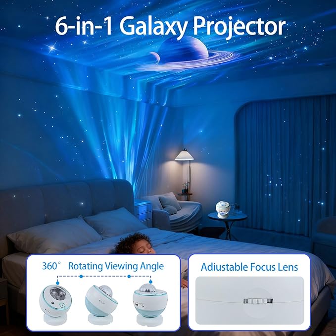 Northern Lights Projector,Star Projector for Bedroom,3 HD Projection Lenses Galaxy Projector,Bluetooth Speaker Star Projector,Moon Projector,Aurora Light Projector,Room Decor,Lights for Bedroom