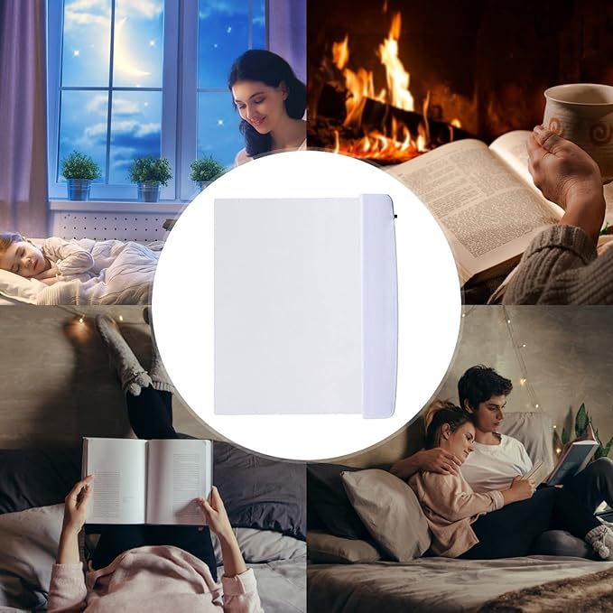 Juesi Flat Book Light Page Book Light for Reading in Bed at Night Clear LED Book Full Page Light Illuminator Panel Plate Lamp Board Wireless (White)