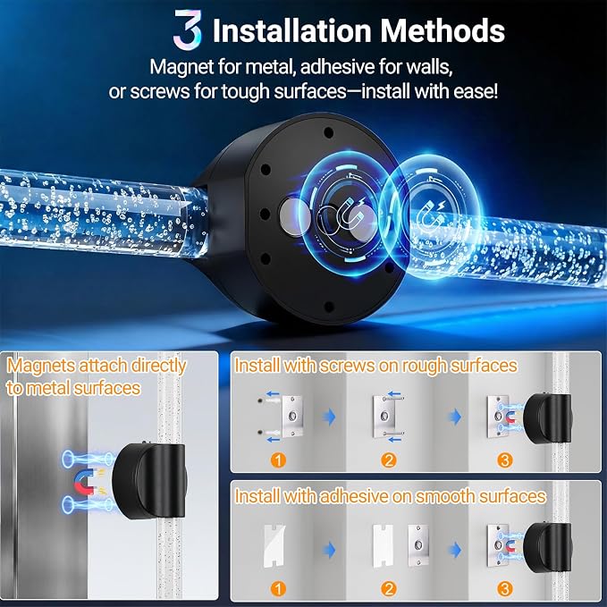 VerRon Peel and Stick Rechargeable Magnetic Wireless Wall Sconces Set of 2 | Long Picture Vanity Wall Lamps with Remote&Touch Control, 3CCT&Dimmable Battery Operated Sconces for Bedroom Living Room