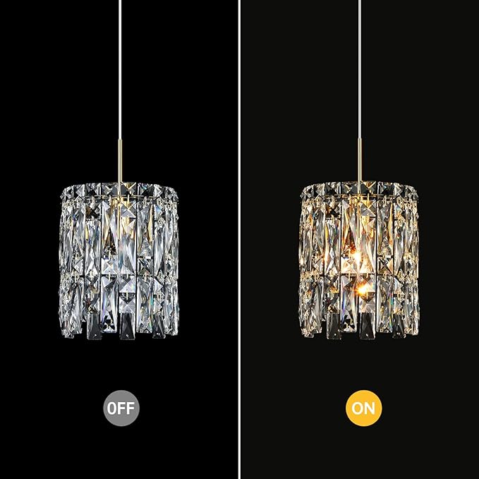 Modern K9 Crystal Pendant Lights Kitchen Island Set of 3,Gold Chandeliers for Dining Room Light Fixtures Over Table,Hanging Chandelier for Kitchen Island Entryway Bathroom BedHead Bedroom