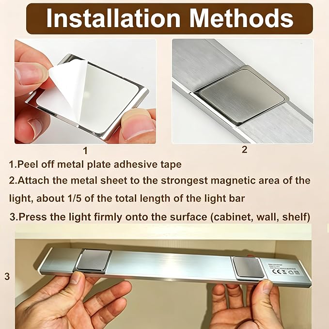 12 inch Under Cabinet Lighting 4 Pack, Wireless Motion Sensor LED Closet Light with Remote, USB-C Rechargeable, 3 Color Temperatures, Magnetic Mount for Kitchen Pantry Wardrobe Counter