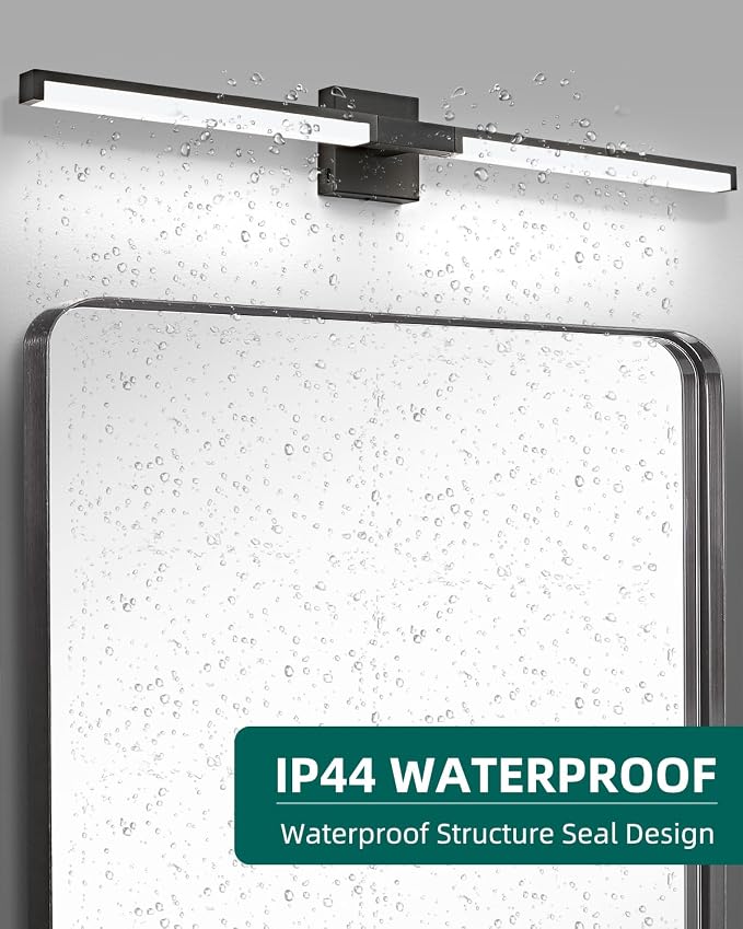 Modern Bathroom Light Fixtures Over Mirror, 40 Inch Matte Black Vanity Light Bar for Bathroom, 24W 5CCT Diammable Wall Light