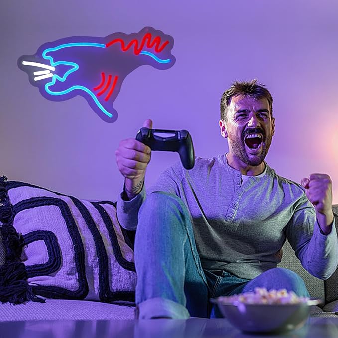 Monster Led Neon Sign, Dinosaur Neon Sign for Wall Decor, Neon Lights for Bedroom Bar Man Cave Game Room Wall Art Decor Boys Birthday Party Gifts Dimmable 14.8x8.8 Inches