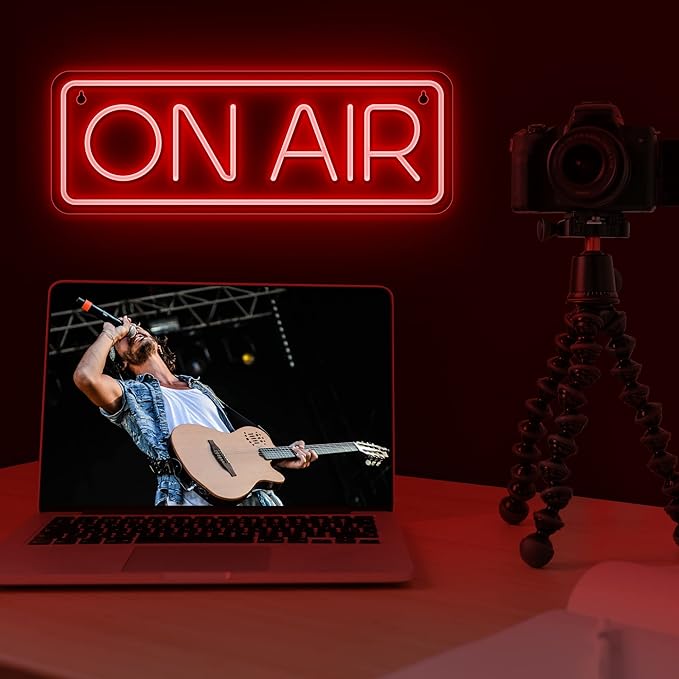 Lumoonosity On Air Neon Sign - Live Streaming/Recording Light Sign for Twitch, Tiktok, Youtube Streamers/Gamers - Red Cool On Air Led Light for Studio, Bedroom, Game Room Decor