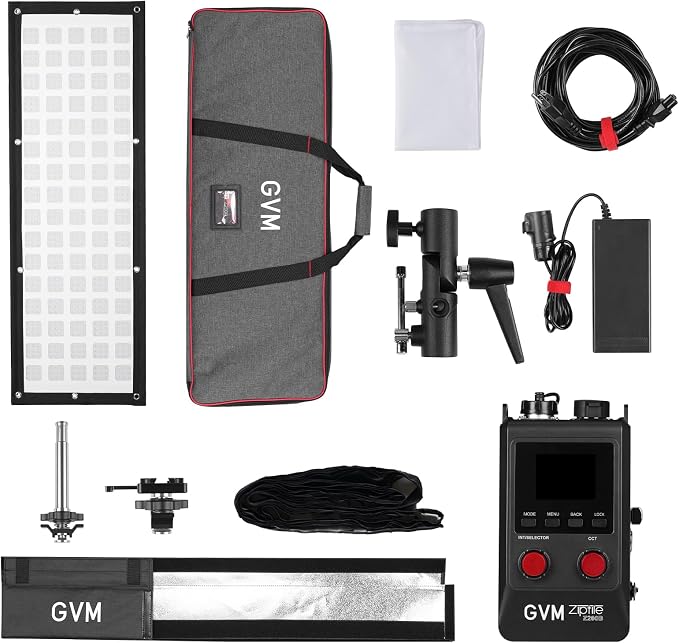 GVM 200W Bi-Color LED Light Panel, Z200B Ultra-Thin Expandable Soft Video Light 2700K–6800K CRI 97+, Modular Zipper Design, App & DMX Control Photography Light for Studio, Film & Live Streaming