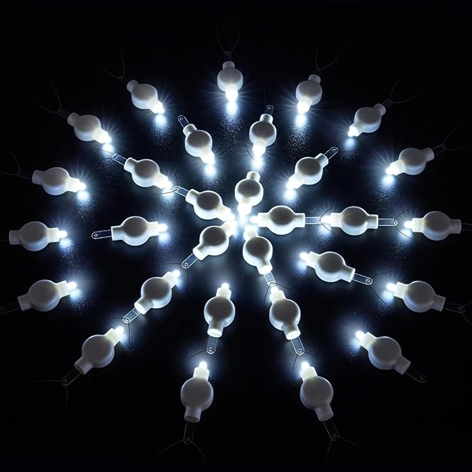 Battery Operated Small LED Lights – 15 Pack LED Balloon Light for Chinese White Paper Lanterns | Mini Battery Powered Led Bulb for Party Craft Floral,Weddings & Festival Decorations (White)