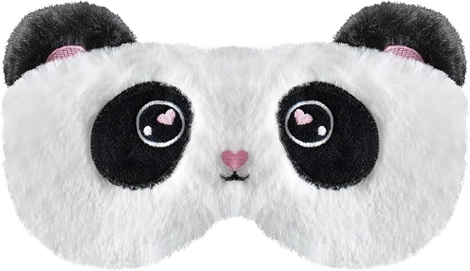 Cute Sleep Masks Cartoon Animal Panda Eye Masks Soft Plush Sleeping Mask Travel Blindfold Eye Shade for Women Men (Panda)