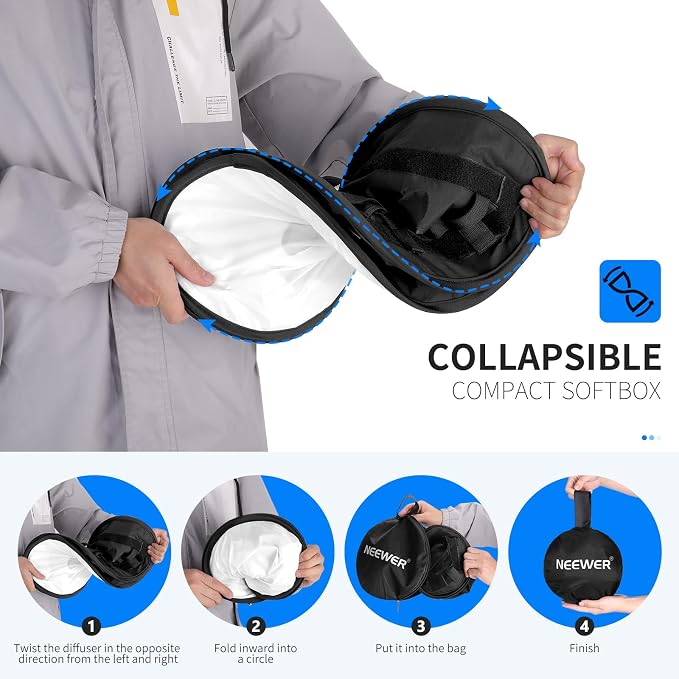 NEEWER LED Light Panel Softbox for 660/530/480 LED Light, Outer 16.3'' x 6.5'', Inner 9.8'' x 8.7'', Foldable Diffuser with Strap Attachment and Bag for Photo Studio Portrait Video Shooting