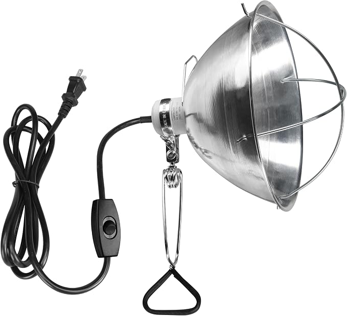 Simple Deluxe Clamp Lamp Light Socket with 10.5 Inch Aluminum Reflector and Ceramic Base, 250-Watt E26 Socket (no Bulb Included) 6 Feet 18/2 SJT Cord, 1-Pack