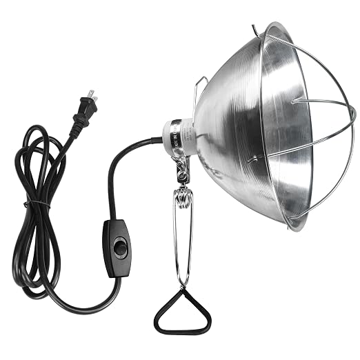 Simple Deluxe Clamp Lamp Light with 10.5 Inch Aluminum Reflector and Ceramic Base, 250-Watt E26 Socket (no Bulb Included) 6 Feet 18/2 SJT Cord, 1-Pack