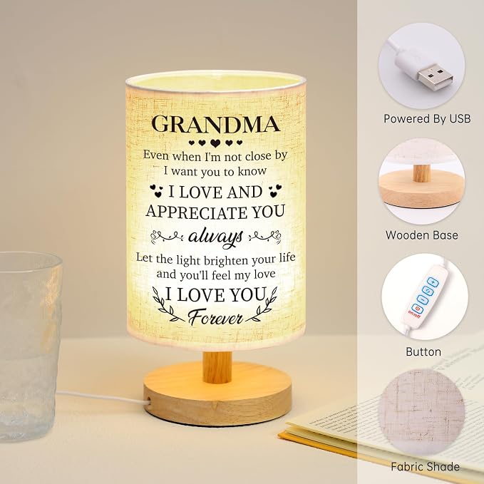 WSYEAR Birthday Gifts for Grandma from Grandkids, Grandma Birthday Gifts Table Lamp for Grandmother Nana Birthday Unique Grandma Gifts