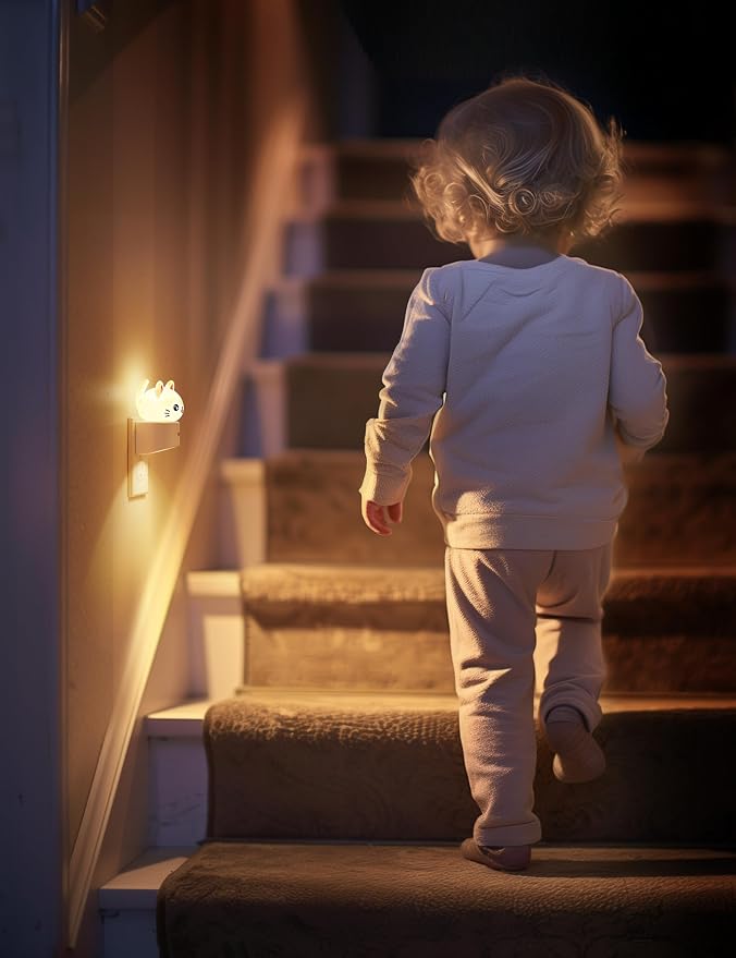 L LOHAS LED Night Light for Kids, 3D Cat Night Light Plug in | Dusk to Dawn Nursery Night Lights, RGB+Soft White 3000K, 3 Lighting Modes, Room Decor, Children