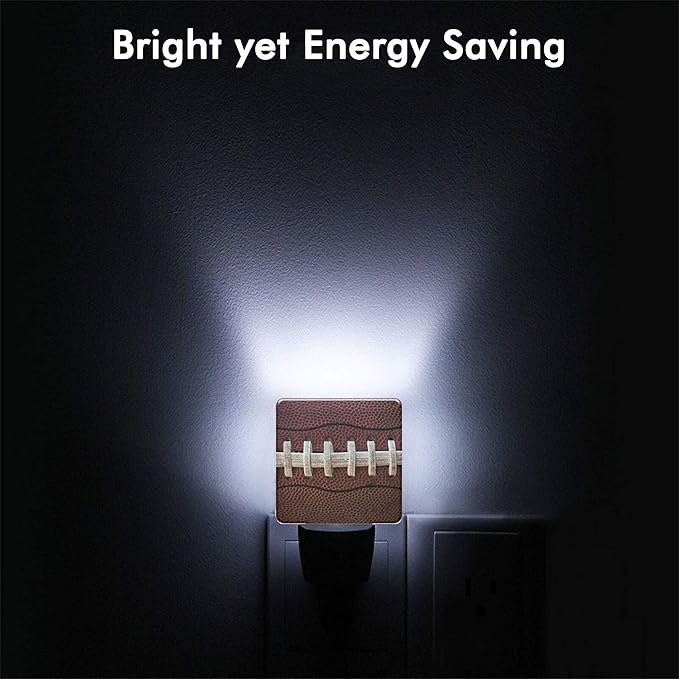 American Football Night Light,Plug into Wall with Dusk to Dawn Light Sensors,LED Nightlights for Bedroom,Bathroom,Kitchen,Hallway,Room Decor for Boys Girls Women Men