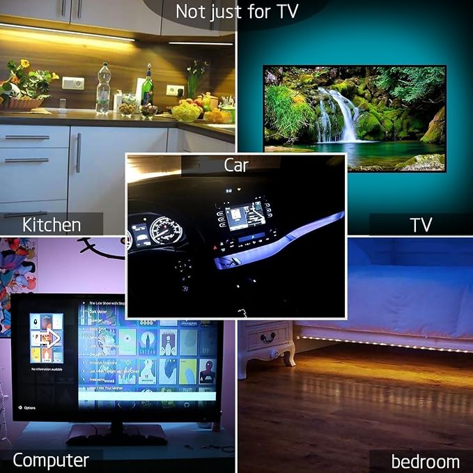 LED TV Backlight,SMY USB LED Strip Light,RGB Multi-Colour LED Light Strip Kit Waterproof IP65, 30LED with Wireless Remote Controller for TV/PC/Laptop Bias Lighting (3.28Ft)