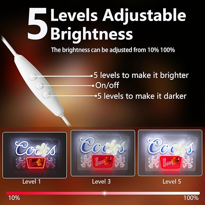 JFLLamp Beer Neon Signs for Wall Decor Crs Banquet Neon Lights for Bedroom Led Signs Suitable for Dormitory Man Cave Christmas Gift