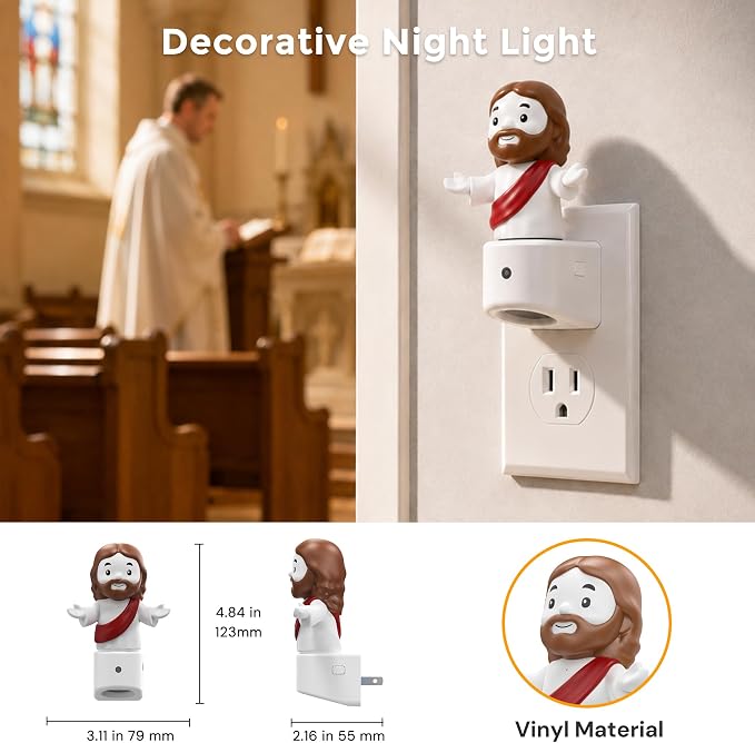 L LOHAS LED Night Light for Kids,Jesus Night Light,Color Changing | LED Night Light with Dusk to Dawn Sensor, Christmas, Birthday Gift Nightlight for Girls & Kids, Room Decor,1 Pack