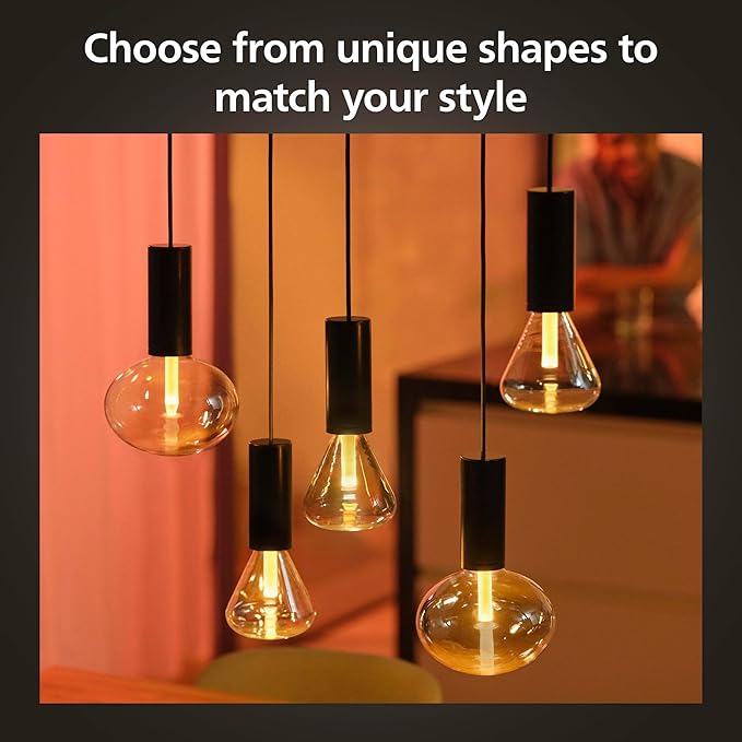 Philips Hue Lightguide G40 Large Globe Smart LED Bulb Handblown Glass - Color Changing Light - Compatible with Amazon Alexa, Apple HomeKit and Google Assistant - Bluetooth and Hue Bridge Compatible