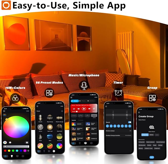 Sunset Lamp Projector with Remote Control, Multiple Colors LED APP Control Sunset Light Three Control Methods Night Light for Room Decor/Christmas Gift/Photography/Party/Bedroom Decor