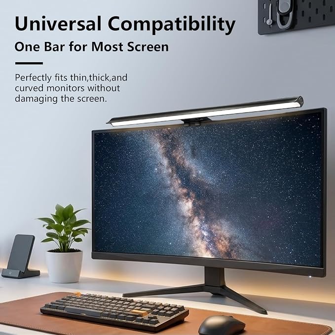 Monitor Light Bar for Computer Screen, 17.7 Inch Computer Monitor Lamp with 3 Color Modes, Touch Control Screen Light Bar, Eye Caring LED Desk Light for Monitor and Laptop