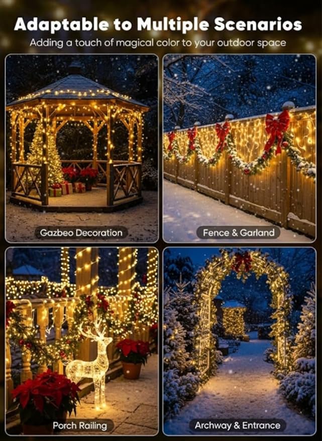 Solar Rope Lights Outdoor Waterproof 72FT 200LED Solar String Lights Christmas Decorations Outside for Garden Patio Yard Trees Path Fence IP65 Solar Powered Tube Fairy Lighting Multicolor