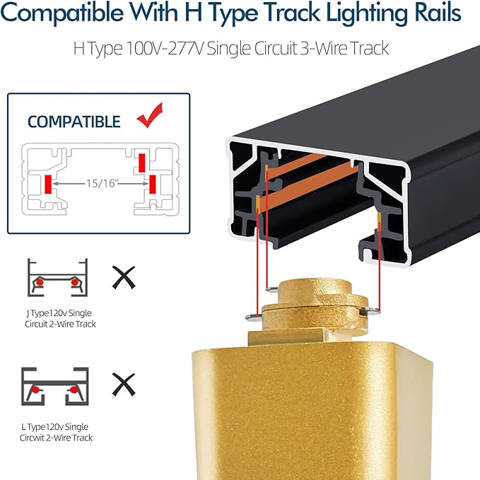 10W H Track Lighting Heads 3000K Warm White Track Light Head Flxible Bright Black Gold Dimmable LED Track Lighting Fixtures for Accent Kitchen Office, Flicker Free CRI90+ 24° 900lm Pack of 4