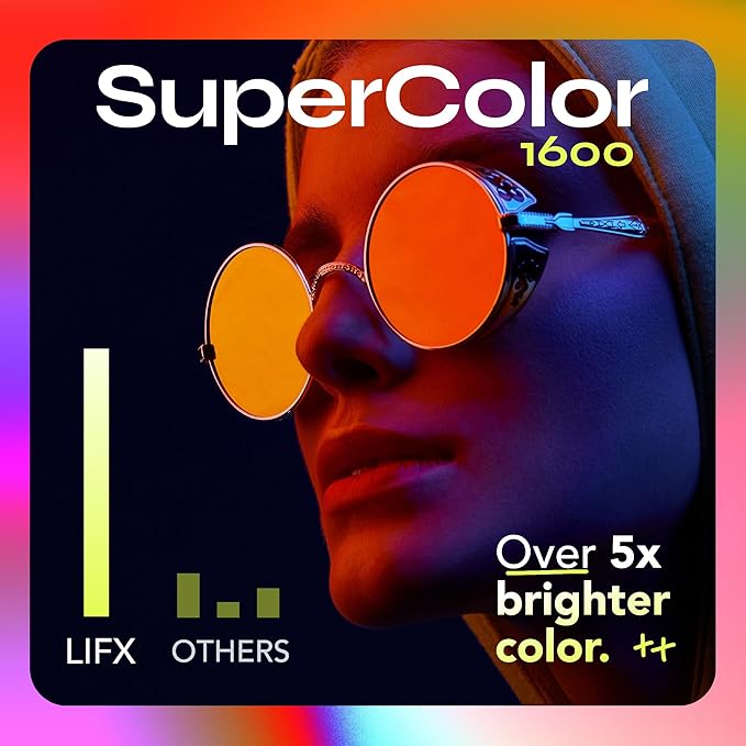 LIFX Color PAR38 Smart LED Bulb, 1600 Lumens, Indoor/Outdoor Can & Flood Light, Millions of Colors + Tunable White, IP65 Weatherproof, Wi-Fi, Works with Alexa, Google Home & Siri, LFXPAR381600RGBW