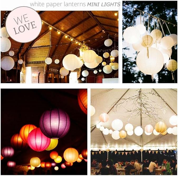 LOGUIDE Small LED Lights, 24 Pack, Battery Powered for Paper Lanterns,Balloons,Floral,Weddings & Festival Decorations (Warm White)