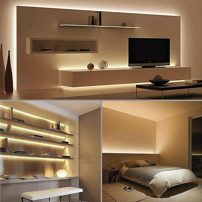 ZSLAIFU 24V COB LED Strip, LED Strip for Bedroom, Touch Dimmable LED Strips, Warm White LED Light Strip, COB Flexible Light for Bedroom Cabinet Vanity Mirror DIY Lighting