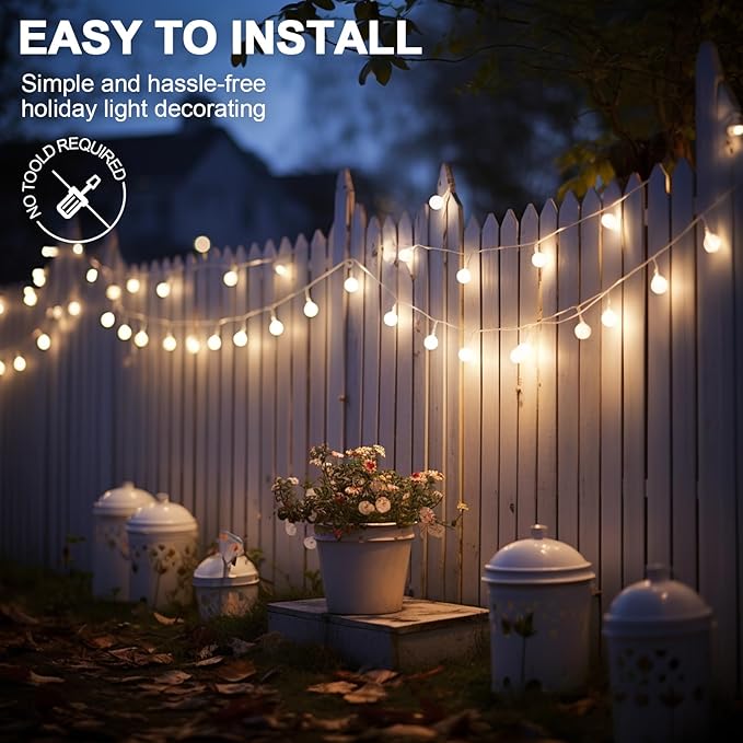 Hooks for Outdoor String Lights Clips: 40Pcs Heavy Duty Light Hook with Waterproof Adhesive Strips - Outside Clear Cord Holders for Hanging Christmas Lighting - Outdoors Sticky Clip