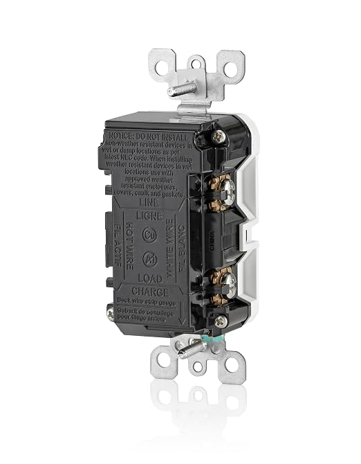 Leviton Smart GFCI, 15 Amp, Self Test, Tamper-Resistant with LED Indicator Light, Send Notifications Directly to Your Smartphone, D2GF1-KW, White