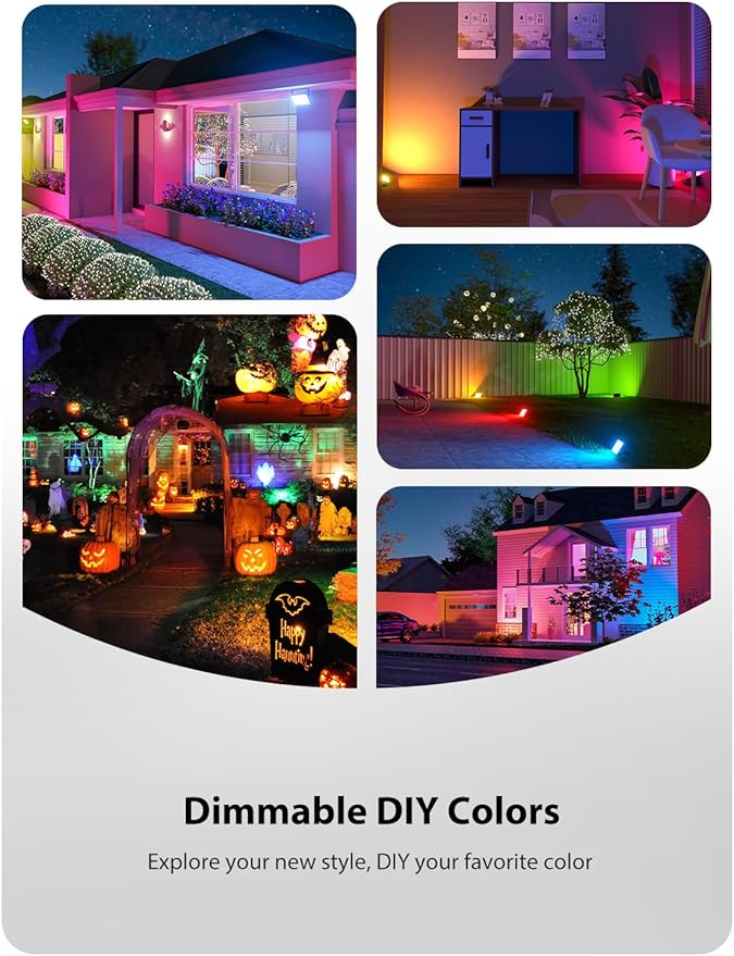 Onforu RGB LED Flood Light Outdoor, 25W Color Changing Stage Lights with Remote, 2700K Warm White Uplights for Events 3 Pack, IP66 Uplighting Indoor for Halloween, Party, Wall Wash, Landscape