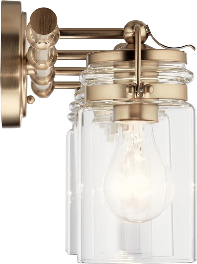 Kichler Brinley 4 Light Vanity Light with Clear Glass in Champagne Bronze, (32.5" W x 10.25" H), 45690CPZ