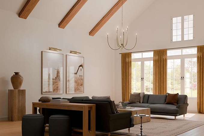 Kichler Malene 8-Light Foyer Chandelier, Updated Traditional Light in Champagne Bronze, Sloped Ceiling Compatible, for Foyer, Dining Room or Living Room (43.5" x 42.25"), 52699CPZ