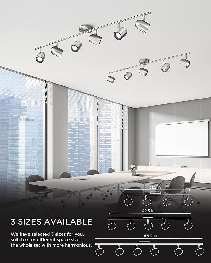 FEMILA Modern Track Lighting Fixtures Ceiling, 46.3" LED Track Lighting, 3000K Bulbs Included, 4FS78TL-6 BN