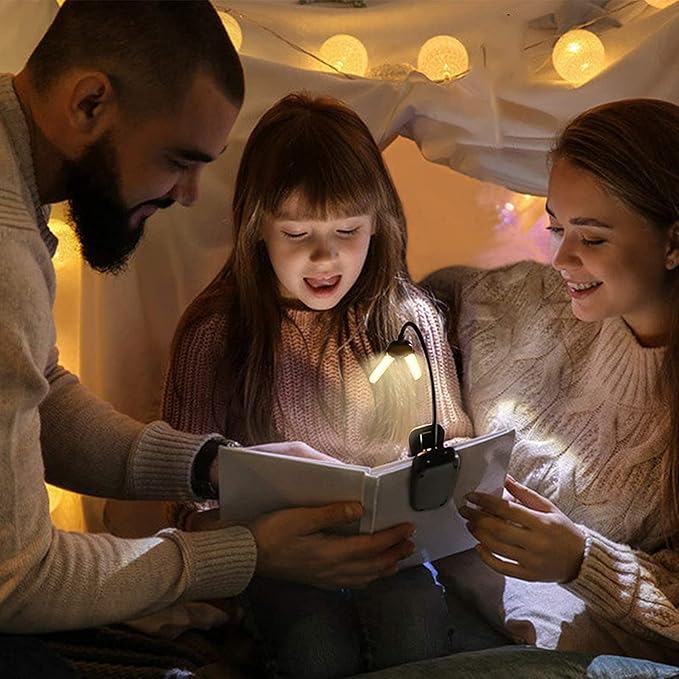 Vekkia 14 LED Rechargeable Book Light for Reading at Night | Eye-Care Reading Light for Books in Bed/180° Adjustable, Clip on Lamp/3 Color Temperatures, Lightweight